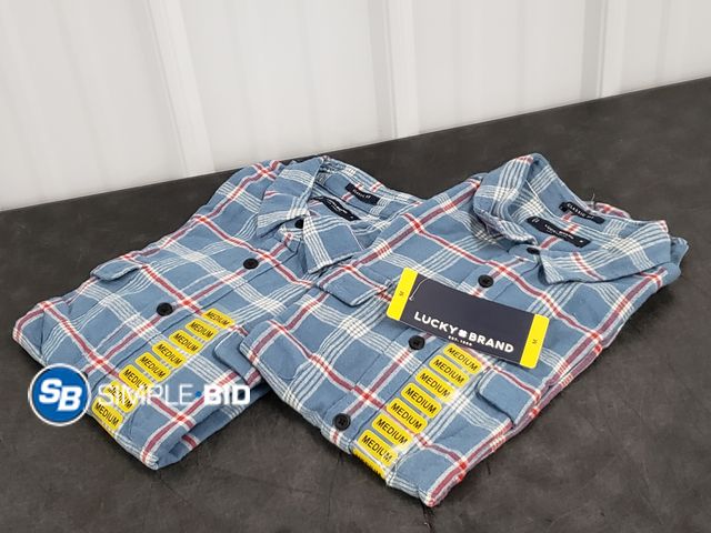 Lot 58-30046 - Lot of (2) New MEN'S Lucky Brand Flannels -  SIZE M