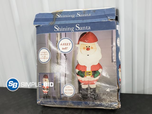 Lot 58-50384 - Shining SANTA 4ft tall - appears unused (box is damaged)