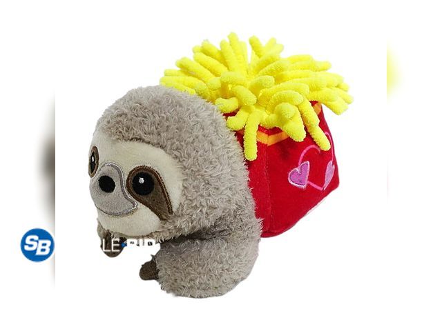 Lot 58-72162 - New Small Sloth Fries Plush, Multicolor, 7"