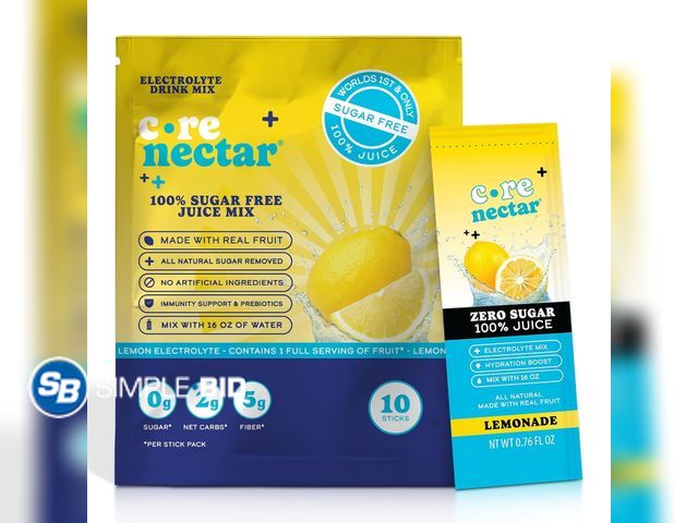 Lot 58-71775 - Zero Sugar Lemon Hydration Juice Packets - 100% Sugar Free, Natural Sweeten - unopened - best by 8/2...