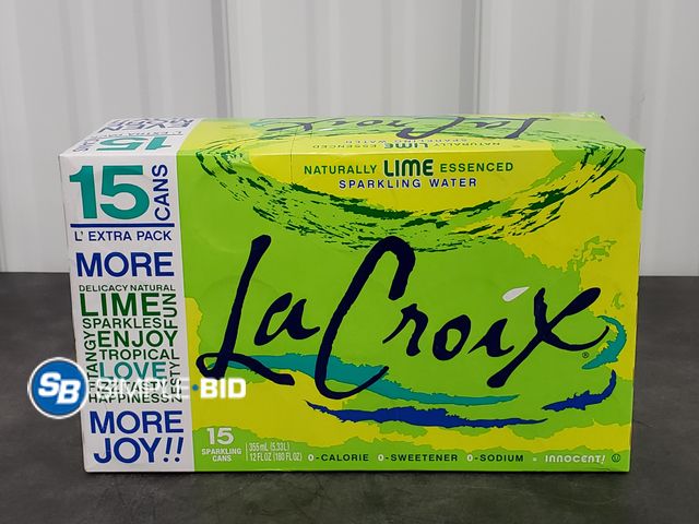 Lot 58-30783 - La Croix Naturally LIME Sparkling water 15 pack 12 fl oz cans - unopened