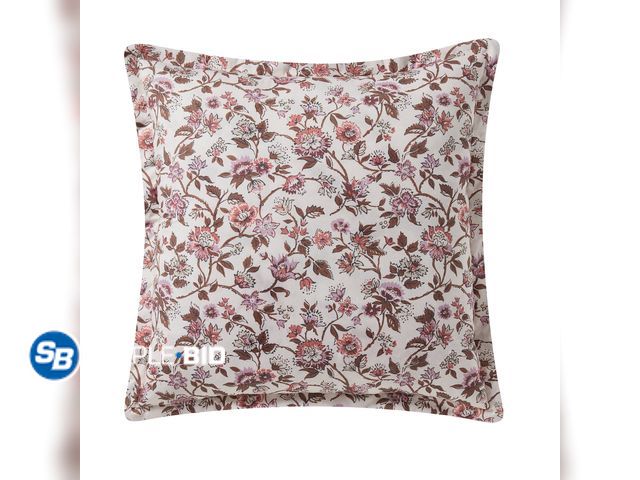 Lot 58-60555 - New Home Decor Collection 20" x 20" Pink Vintage Botanical Floral Cotton Decorative Pillow