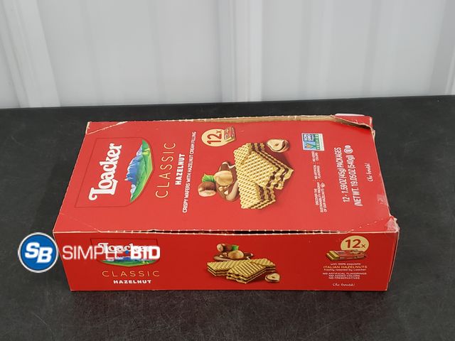 Lot 58-67644 - Loacker Classic Hazelnut crispy wafers with hazelnut cream filling - individually wrapped - unopened