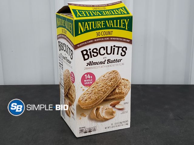 Lot 58-37885 - Nature Valley Biscuits with almond Butter 29 count - individually wrapped - unopened