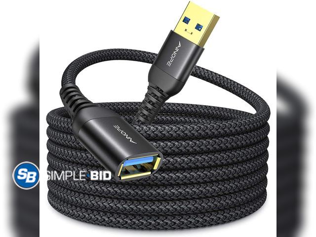 Lot 58-74269 - New AINOPE 2 Pack USB Extensions Cable High Speed USB 3.0 Extension Cord Type A Male to Female Sturd...