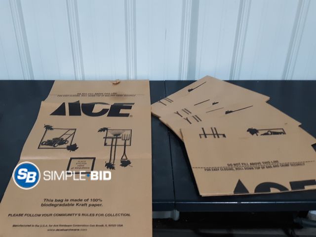 Lot 58-35179 - Lot of (5) Paper Lawn &amp; Leaf Bags for Grass, Leaves and Other Yard Waste - 16" x 12" x 35"