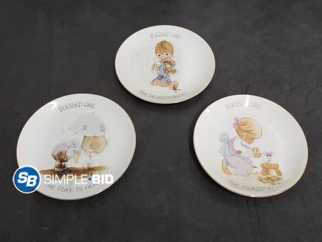 Lot 58-73745 - Lot of (3) Precious Moments Plates --  - Blessed Are The pure in Heart - Blessed Are The Peacemakers...