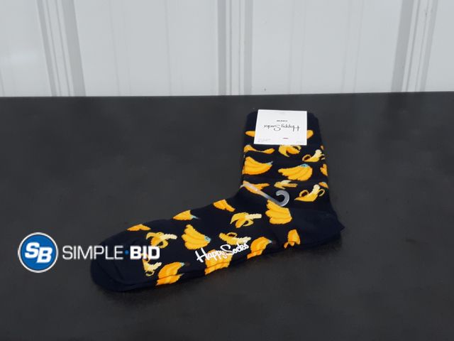 Lot 58-34957 - Happy Socks - Men's Banana Socks - Size 10-13