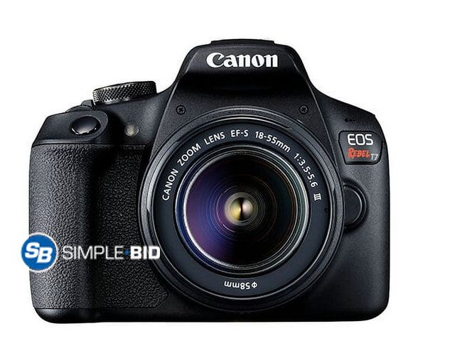 Lot 58-27113 - New Canon EOS Rebel T7 DSLR Camera W/ 18-55MM DC III Lens 2727C003 - COMES with strap, Battery and b...