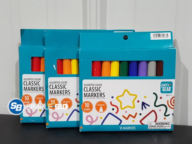 Lot 58-26977 - Lot of (3) New Pen+Gear MARKERS! 10 count each