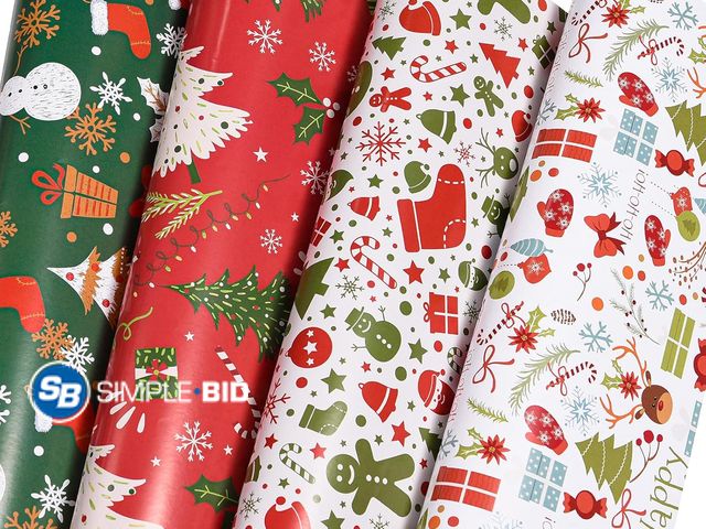 Lot 58-77196 - CHRISTMAS IN JULY! New Christmas Wrapping Paper Folded for Kids Boys Girls Man Women Gift's. Papercr...