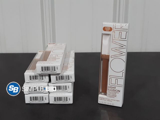 Lot 58-32620 - Lot of (9) New FLOWER BEAUTY Light Illusion Full Coverage Concealer - Almond, 1 ea D35