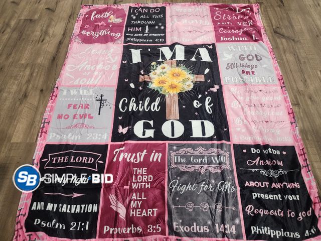 Lot 58-36825 - New I'm a Child of God Blanket - 50" x 60" - super soft!