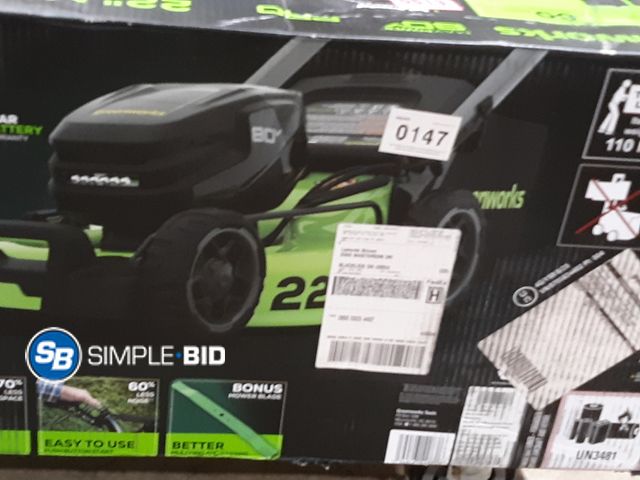 Lot 58-31871 - Greenworks Self-Propelled Lawn Mower Push Mower Greenworks 80v Max Power Pro 22" Self Propelled Mowe...