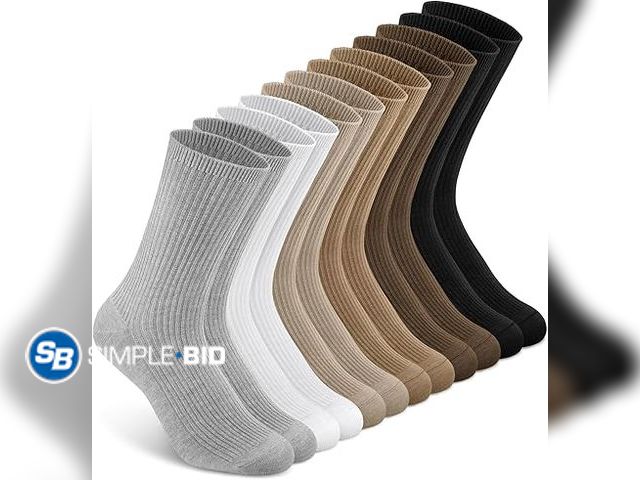 Lot 58-41141 - New YSense Women's Cotton Crew Socks 6 Pairs, Long Cute Aesthetic Neutral Athletic Boot Socks for Wo...