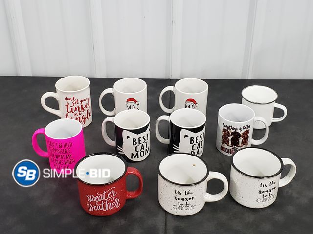 Lot 58-69868 - Lot of (11) Cute Coffee Mugs, Various Styles