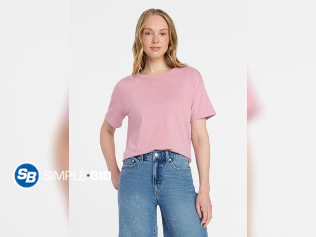 Lot 58-69090 - New Time and Tru Women's Boxy Slub Tee with Short Sleeves, Size L