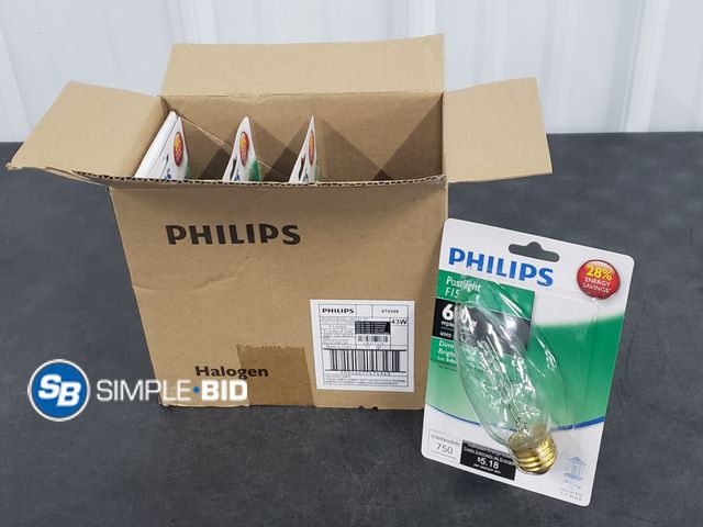 Lot 58-38069 - Lot of (4) New Philips Postlight F15 60W replacement bulbs