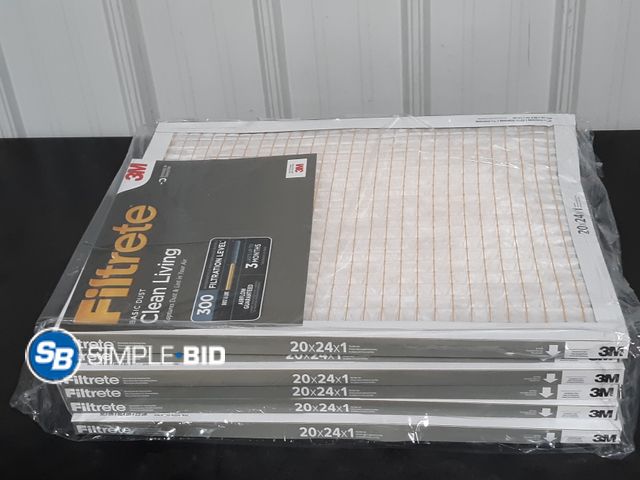 Lot 58-28483 - Lot of (6) New Air Filters 20x24x1 - slightly bent