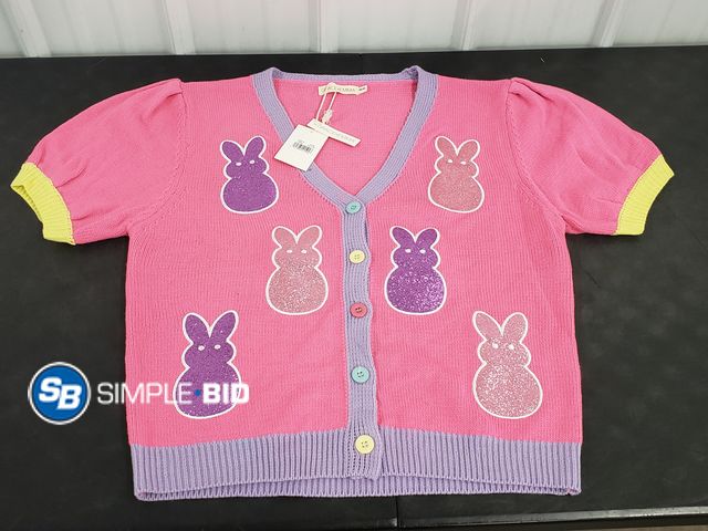 Lot 58-72258 - Grace+Emma Short Sleeve Easter Sweater - Size 2XL/3XL - NWT