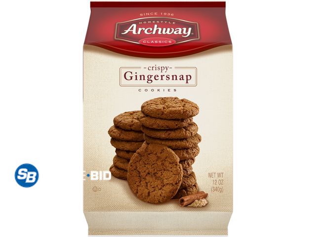 Lot 58-67756 - Lot of (4) Archway Cookies, Crispy Gingersnap Cookies, 12 oz - unopened - expired