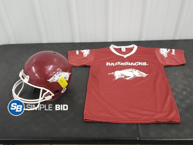 Lot 58-38953 - New JR. Razorback Jersey and Helmet - SIZE M