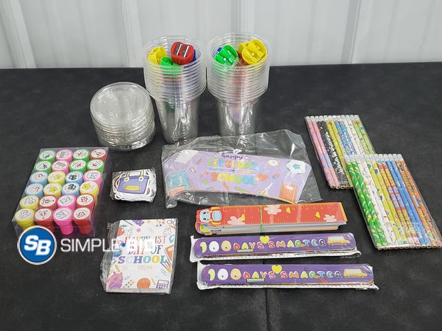 Lot 58-53748 - New Cute SCHOOL Accessory Stationery set including Rulers - pencils - pencil sharpeners and more