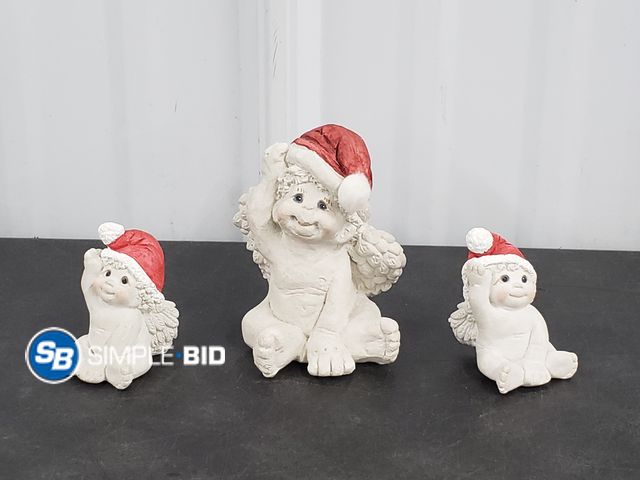 Lot 58-84425 - Lot of (3) Cast Art Figurine Angels
