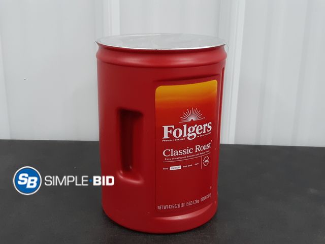Lot 58-37675 - Folgers Classic Roast ground coffee 2lbs - unopened - does not come with lid