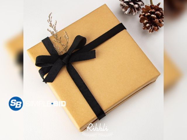 Lot 58-59433 - Lot of (8) New Rolls of  Black Velvet Ribbon Double Faced 1/2 Inch