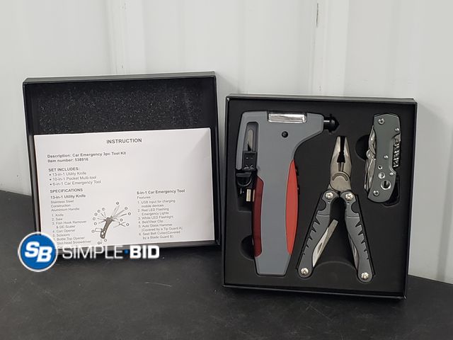 Lot 58-72417 - Car Emergency 3 Piece Tool Kit