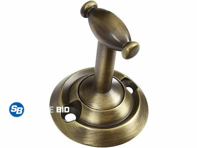 Lot 58-59810 - Lot of (10) New Stanley Hardware 803163 Antique Brass Franklin Design Coat and hat hook