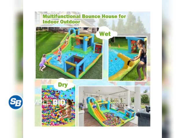 Lot 58-33067 - FBSPORT Inflatable Bounce House, 9 in 1 Water Slide with Blower, Bouncy House.- untested - does not ...