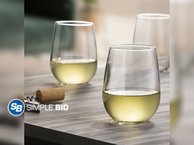 Lot 58-36083 - Lot of (4) New  Mainstays Stemless Wine Glass, 17oz