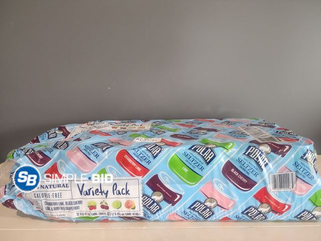 Lot 58-35637 - POLAR SELTZER! Variety pack -- Cranberry Lime - Black Cherry, Lime and Ruby Red Grapefruit - unopene...