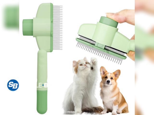 Lot 58-52324 - New Cat Comb Dog Comb Pet Hair Removal Tool Flea for Cats and Dog Lice Cat Brush with Release Button...