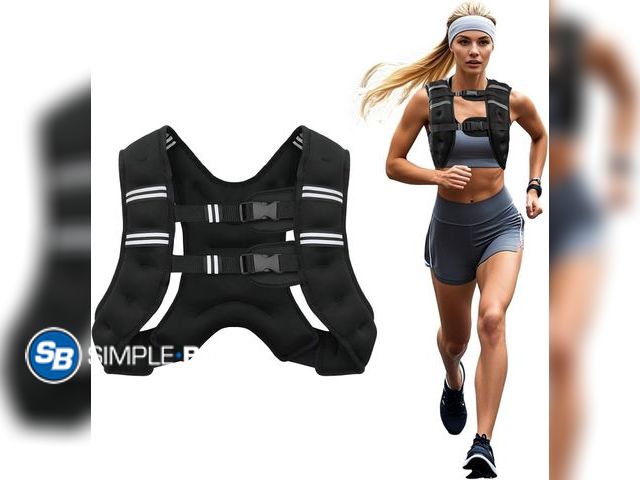 Lot 58-74242 - New Prodigen 8lb Weighted Vest Adjustable Straps Pockets Black Iron Gym Running