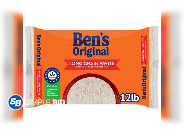 Lot 58-72389 - BEN'S ORIGINAL Original Long Grain White Rice, 12 lb - unopened - BB 10/2027