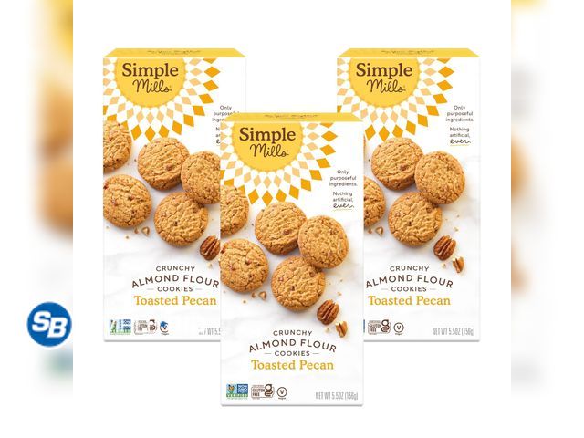 Lot 58-69632 - Lot of (3) Simple Mills Almond Flour Toasted Pecan Cookies, Gluten Free and Delicious Crunchy Cookie...