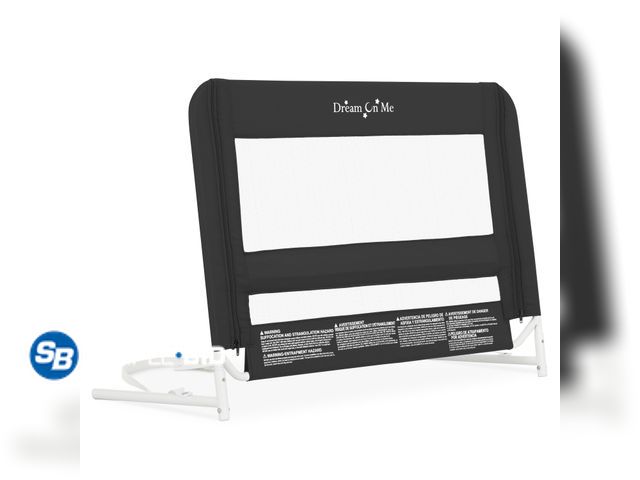 Lot 58-58078 - New Dream On Me Lightweight Mesh Security Adjustable Bed Rail for Toddler in Black, Fits for Twin, F...