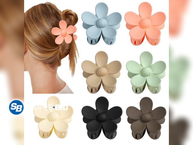 Lot 58-78154 - New Flower Claw Clip 7 PCS Claw Clips, Hair Clips for Women Non Slip for Thick Hair Women Girls Gift...