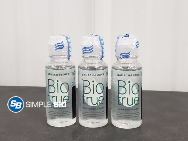Lot 58-66082 - Lot of (3) New Bausch + Lomb Bio True Travel Size Multi purpose solution 2 fl oz each