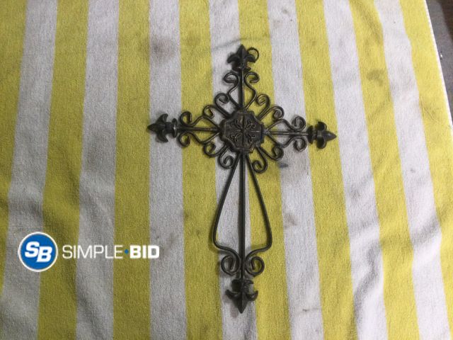 Lot 58-59604 - Metal Cross with Deign