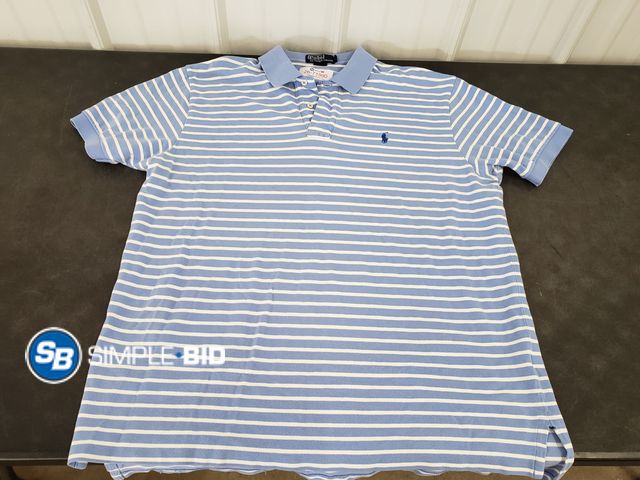 Lot 58-71990 - Polo By Ralph Lauren Polo Blue and White Stripes - Size XL - Light Use