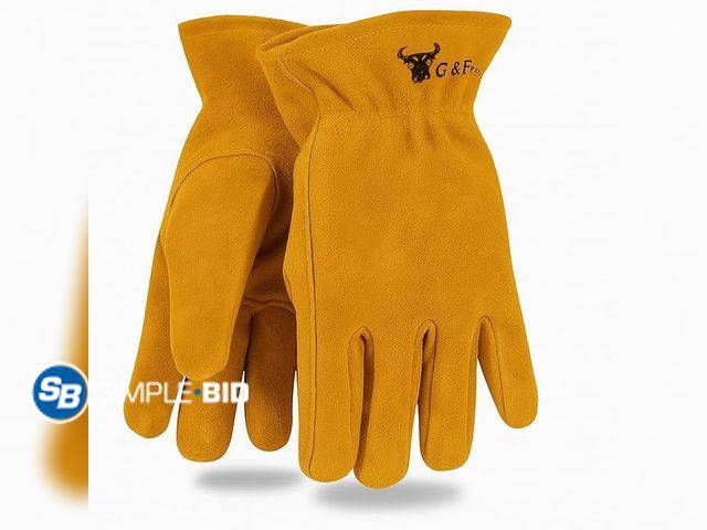Lot 58-56555 - New kid's Quality Suede Leather Work Gloves - 7-9 years old