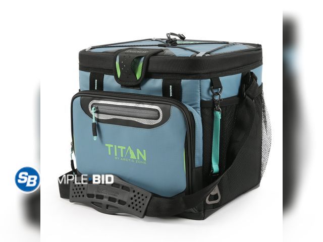 Lot 58-26923 - New Titan by Arctic Zone 24 Can Zipperless Soft Cooler, Bali Green, 13 QT