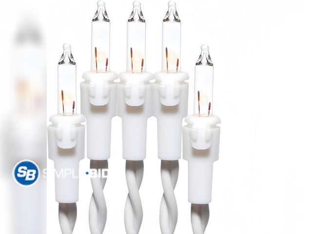 Lot 58-52068 - CHRISTMAS IN JULY! New 200 Clear Bulbs White Wire Christmas Lights, Commercial Grade Decorative Ligh...