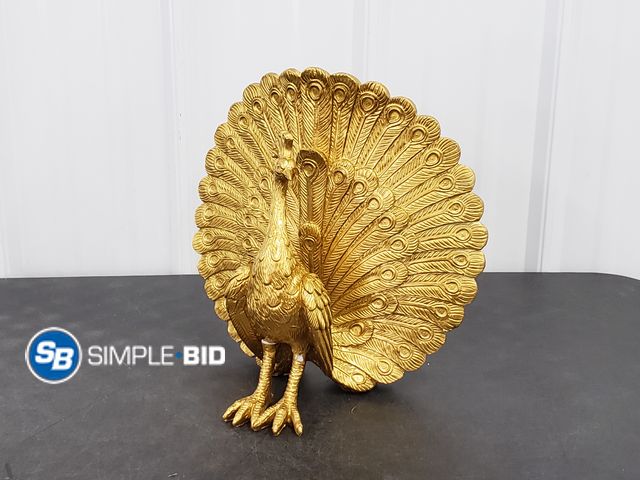 Lot 58-77987 - Golden Peacock Decor - Legs need to be glued back on