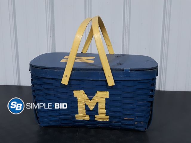 Lot 58-28783 - U of M Painted Picnic Basket