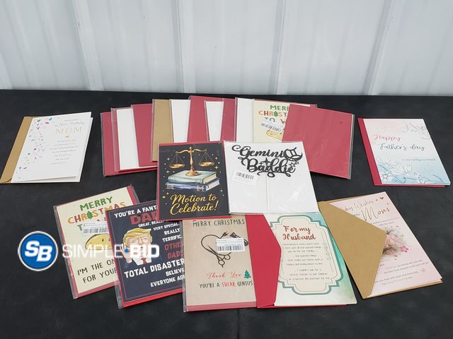 Lot 58-74644 - Large Lot of New Greeting Cards, from Birthday, Christmas, Mother's Day, Father's Day and much more